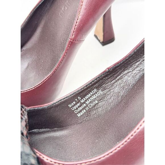 Gabrielle Union Pumps Size 7.5‎ Pointed Toe Burgundy Twist Detail Slip On Shoes - Picture 6 of 9